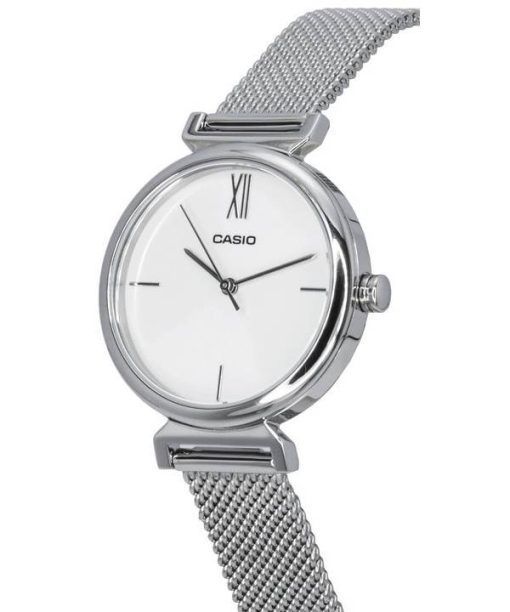 Casio Analog Stainless Steel White Dial Quartz LTP-2023VM-7C LTP2023VM-7C Women's Watch With Gift Set