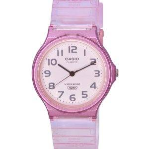 Casio POP Analog Pink Transparent Resin Strap Quartz MQ-24S-4B MQ24S-4B Womens Watch