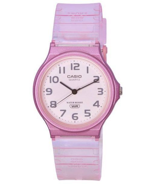 Casio POP Analog Pink Transparent Resin Strap Quartz MQ-24S-4B MQ24S-4B Womens Watch