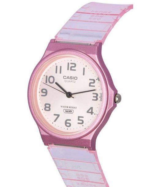 Casio POP Analog Pink Transparent Resin Strap Quartz MQ-24S-4B MQ24S-4B Womens Watch