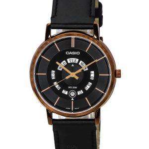 Casio Standard Analog Leather Strap Black Dial Quartz MTP-B135RL-1A MTPB135RL-1 Men's Watch