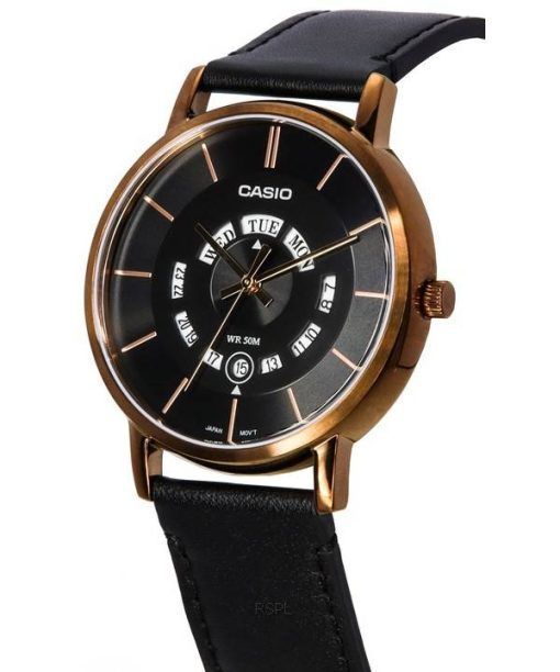 Casio Standard Analog Leather Strap Black Dial Quartz MTP-B135RL-1A MTPB135RL-1 Men's Watch