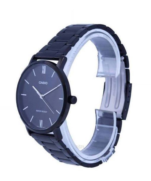 Casio Black Dial Stainless Steel Analog MTP-VT01B-1B MTPVT01B-1B Men's Watch