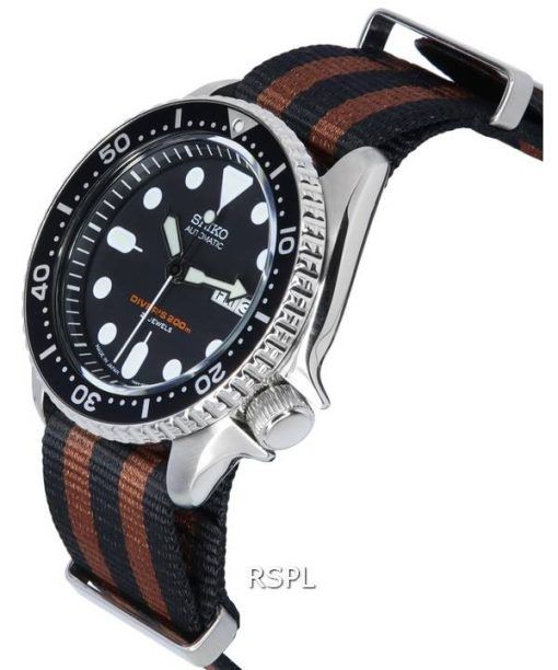 Seiko Black Dial Automatic Diver's SKX007J1-var-NATO22 200M Men's Watch