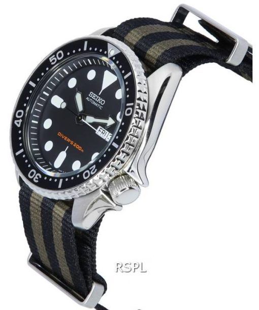 Seiko Black Dial Automatic Diver's SKX007K1-var-NATO21 200M Men's Watch