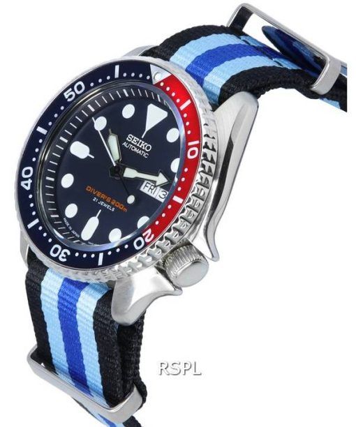 Seiko Blue Dial Automatic Diver's SKX009J1-var-NATO20 200M Men's Watch