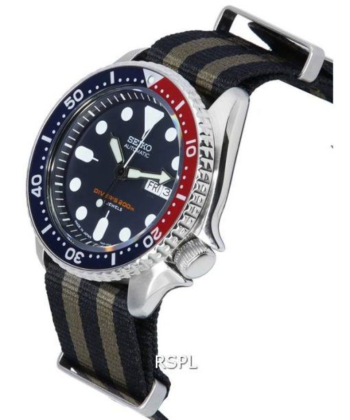 Seiko Blue Dial Automatic Diver's SKX009J1-var-NATO21 200M Men's Watch