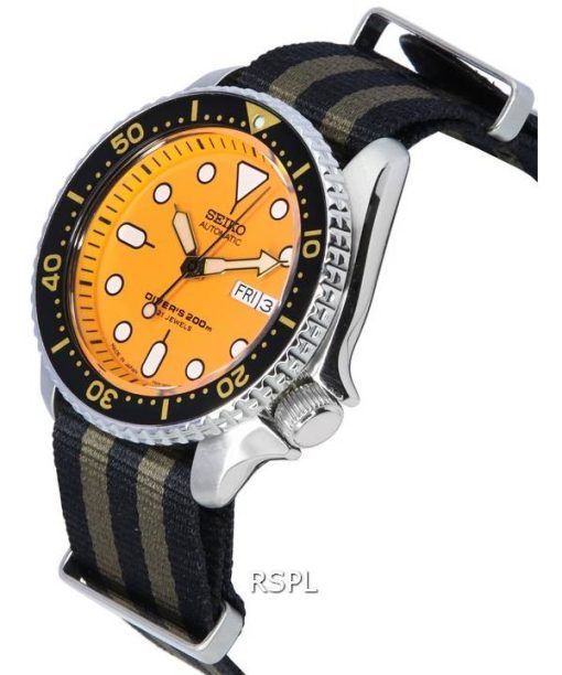 Seiko Orange Dial Automatic Diver's SKX011J1-var-NATO21 200M Men's Watch