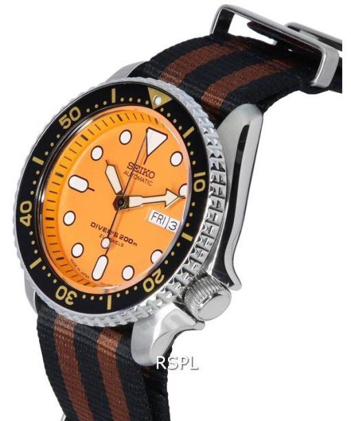 Seiko Orange Dial Automatic Diver's SKX011J1-var-NATO22 200M Men's Watch