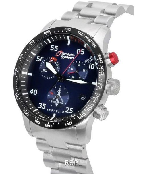 Zeppelin Eurofighter Typhoon Chronograph Blue Dial Quartz 7298M3SET 100M Mens Watch With Band Sets