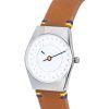 Skagen Grenen Lille Solar Hola Light Brown Leather Strap White Dial SKW3086 Women's Watch