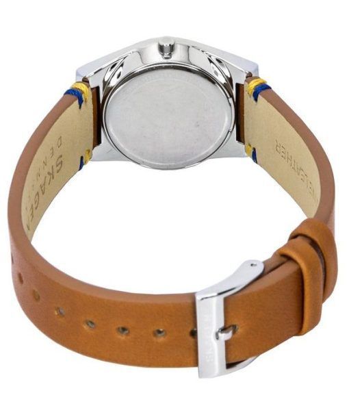 Skagen Grenen Lille Solar Hola Light Brown Leather Strap White Dial SKW3086 Women's Watch