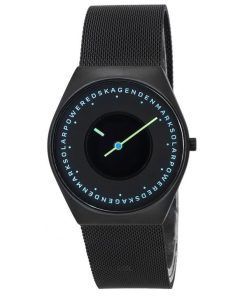 Skagen Grenen Solar Halo Midnight Stainless Steel Mesh Black Dial SKW6874 Men's Watch