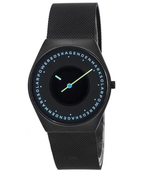Skagen Grenen Solar Halo Midnight Stainless Steel Mesh Black Dial SKW6874 Men's Watch
