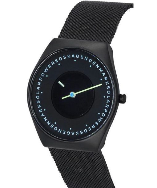 Skagen Grenen Solar Halo Midnight Stainless Steel Mesh Black Dial SKW6874 Men's Watch