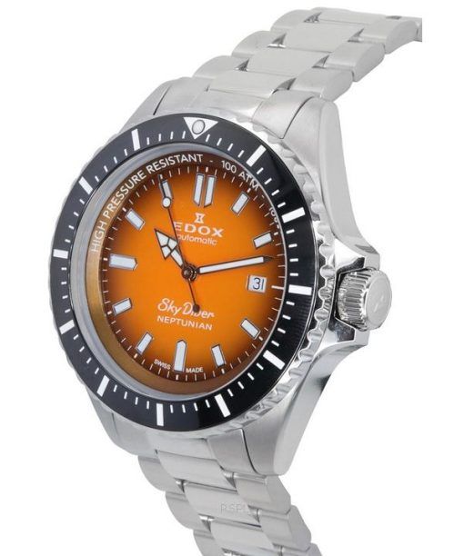Edox Skydiver Neptunian Orange Dial Automatic Diver's 801203NMODN 1000M Men's Watch