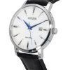Citizen Eco-Drive Black Leather Strap White Dial BM7461-18A Men's Watch