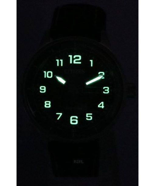 Citizen Urban Eco-Drive Green Nylon Strap Black Dial BM8590-10E 100M Men's Watch