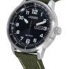 Citizen Urban Eco-Drive Green Nylon Strap Black Dial BM8590-10E 100M Men's Watch