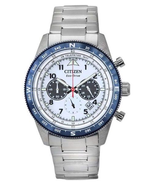 Citizen Eco-Drive Chronograph Stainless Steel Grey Dial CA4554-84H 100M Men's Watch