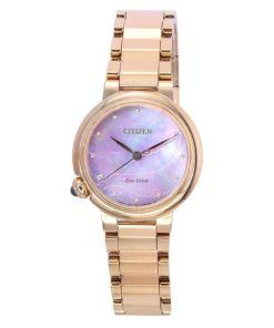 Citizen Eco-Drive Diamond Accents Rose Gold Stainless Steel Mother Of Pearl Dial EM0917-81Y Women's Watch