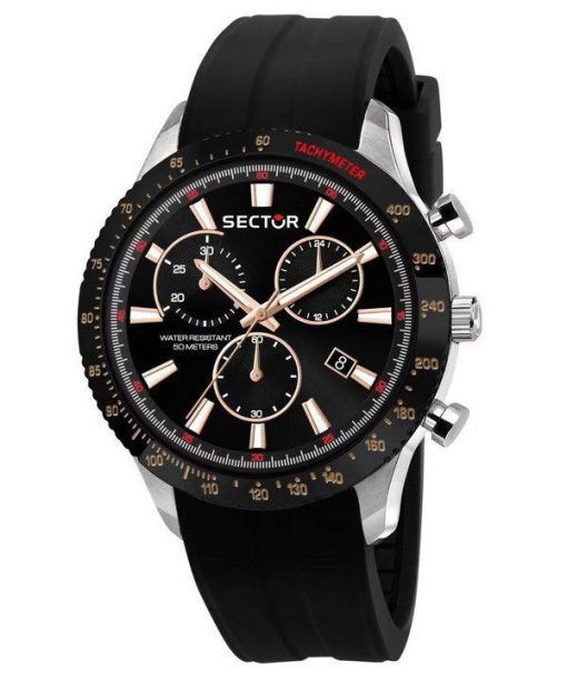 Sector 270 Chronograph Silicone Strap Black Dial Quartz R3271778001 Mens Watch