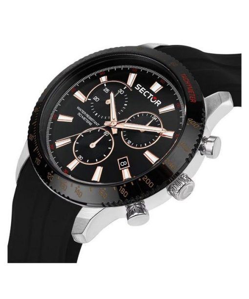 Sector 270 Chronograph Silicone Strap Black Dial Quartz R3271778001 Mens Watch