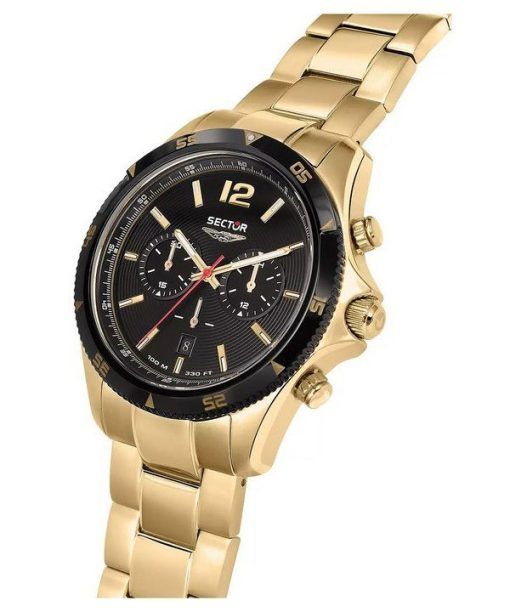 Sector 650 Chronograph Gold Tone Stainless Steel Black Dial Quartz R3273631002 100M Mens Watch