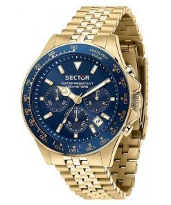 Sector 230 Chronograph Gold Tone Stainless Steel Blue Dial Quartz R3273661030 100M Mens Watch