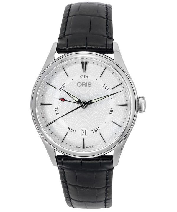 Oris Artelier Pointer Day Date Silver Guilloche Dial Automatic 01 755 7742 4051-07 5 21 64FC Men's Watch