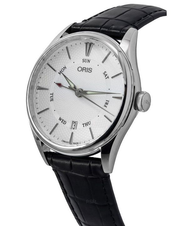Oris Artelier Pointer Day Date Silver Guilloche Dial Automatic 01 755 7742 4051-07 5 21 64FC Men's Watch