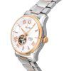 Bulova Wilton Classic Two Tone Stainless Steel Open Heart Silver Dial Automatic 98A213 100M Mens Watch