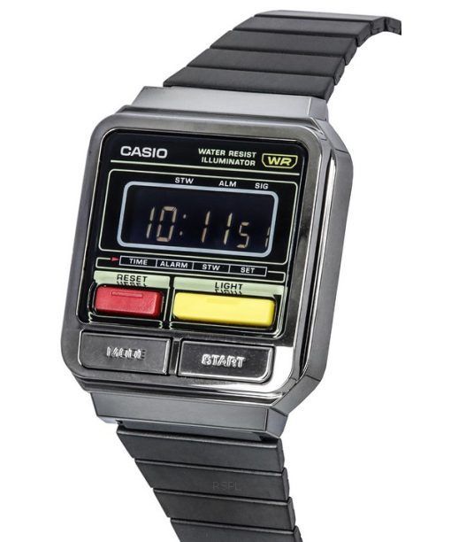 Casio Vintage Digital Stainless Steel Bracelet Quartz A120WEGG-1B A120WEGG-1B Unisex Watch