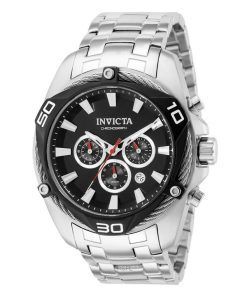 Invicta Bolt Chronograph Stainless Steel Black Dial Quartz 38569 100M Men's Watch