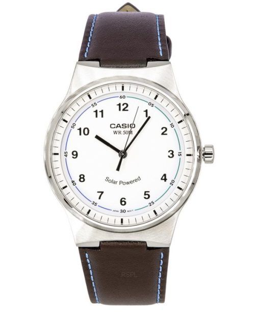 Casio Standard Analog Leather Strap White Dial Solar Powered MTP-RS105L-7B Mens Watch