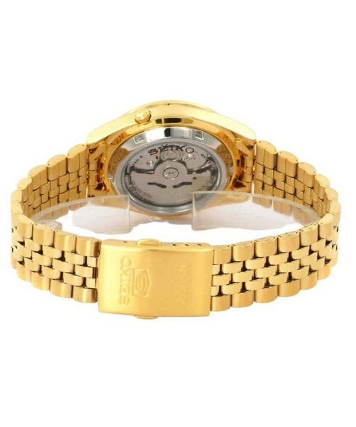 Seiko 5 Gold Tone Jubilee Bracelet Gold Dial 21 Jewels Automatic SNKC12J1 Mens Watch