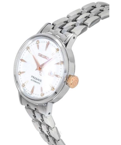 Seiko Presage Cocktail Time Clover Club Diamond Accents White Dial Automatic SRE009J1 Womens Watch