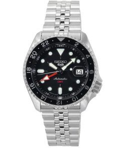 Seiko 5 Sports SKX Sports Style GMT Stainless Steel Black Dial Automatic SSK001J1 100M Men's Watch
