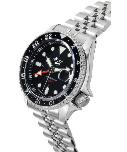 Seiko 5 Sports SKX Sports Style GMT Stainless Steel Black Dial Automatic SSK001J1 100M Men's Watch