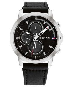 Tommy Hilfiger Jameson Leather Strap Multifunction Black Dial Quartz 1792052 Mens Watch