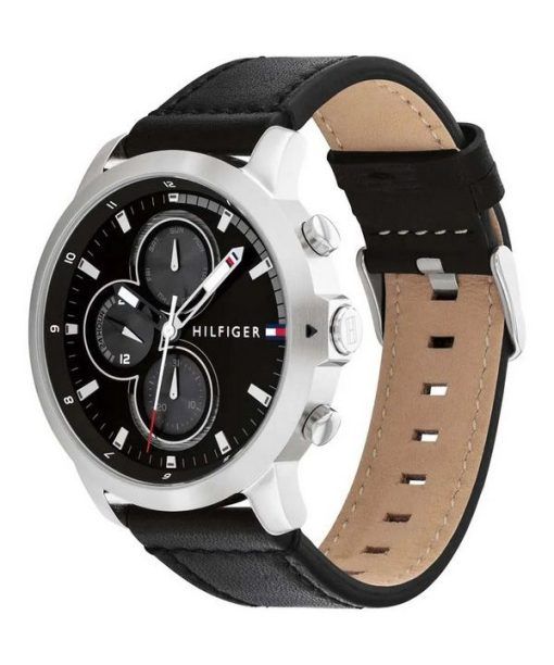 Tommy Hilfiger Jameson Leather Strap Multifunction Black Dial Quartz 1792052 Mens Watch