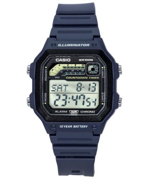 Casio Standard Digital Blue Resin Strap Quartz WS-1600H-2A 100M Men's Watch