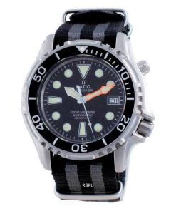 Ratio Free Diver Helium Safe Nylon Automatic Diver's 1066KE20-33VA-BLK-var-NATO1 1000M Men's Watch