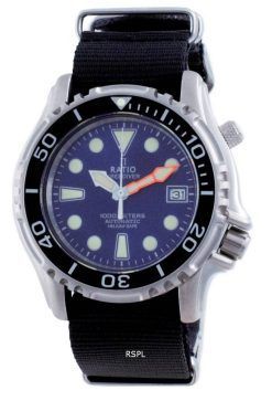 Ratio Free Diver Helium Safe Nylon Automatic Diver's 1066KE20-33VA-BLU-var-NATO4 1000M Men's Watch