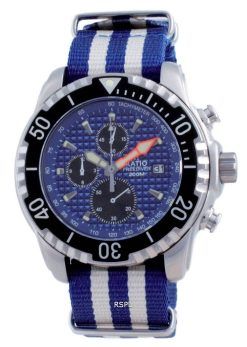 Ratio Free Diver Chronograph Nylon Quartz Diver's 48HA90-17-CHR-BLU-var-NATO2 200M Men's Watch