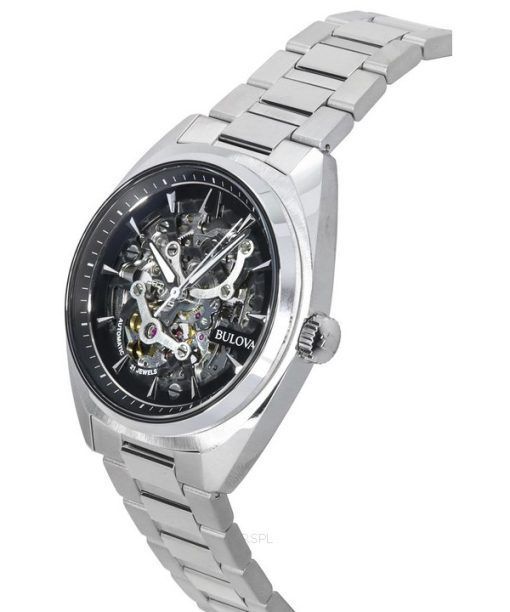 Bulova Classic Surveyor Stainless Steel Silver Skeleton Dial Automatic 96A293 Mens Watch