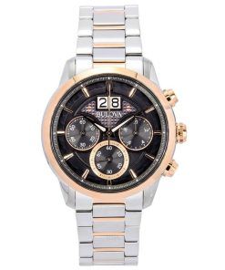 Bulova Classic Sutton Chronograph Two Tone Stainless Steel Grey Dial Quartz 98B335 Mens Watch