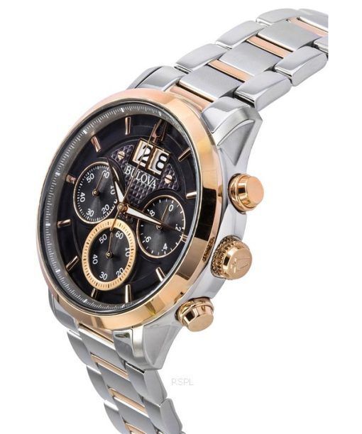 Bulova Classic Sutton Chronograph Two Tone Stainless Steel Grey Dial Quartz 98B335 Mens Watch