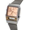 Casio Vintage Analog Digital Stainless Steel Salmon Dial Quartz AQ-800ECGG-4A AQ800ECGG-4 Unisex Watch