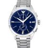 Emporio Armani Claudio Stainless Steel Chronograph Blue Dial Quartz AR11541 Mens Watch